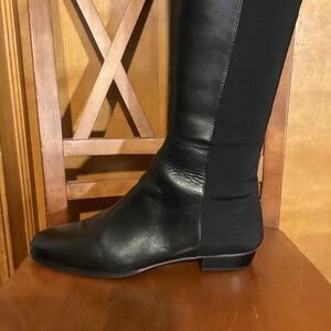 Vince Camuto Karita Tall Leather/Fabric Black Boots Sz12